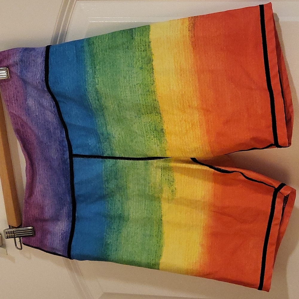 Rainbow bike shorts- like new
